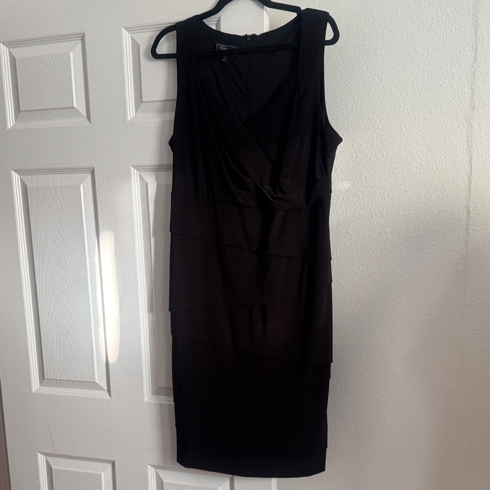 Dress Barn Black Layered Midi Dress